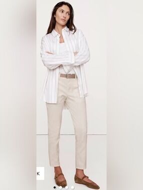 Banana republic ankle length MID-RISE SLIM CARGO PANT size 4 in cream white